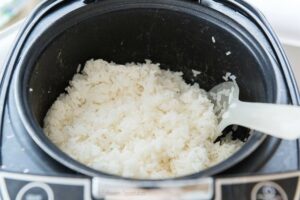 Sushi rice in a rice cooker