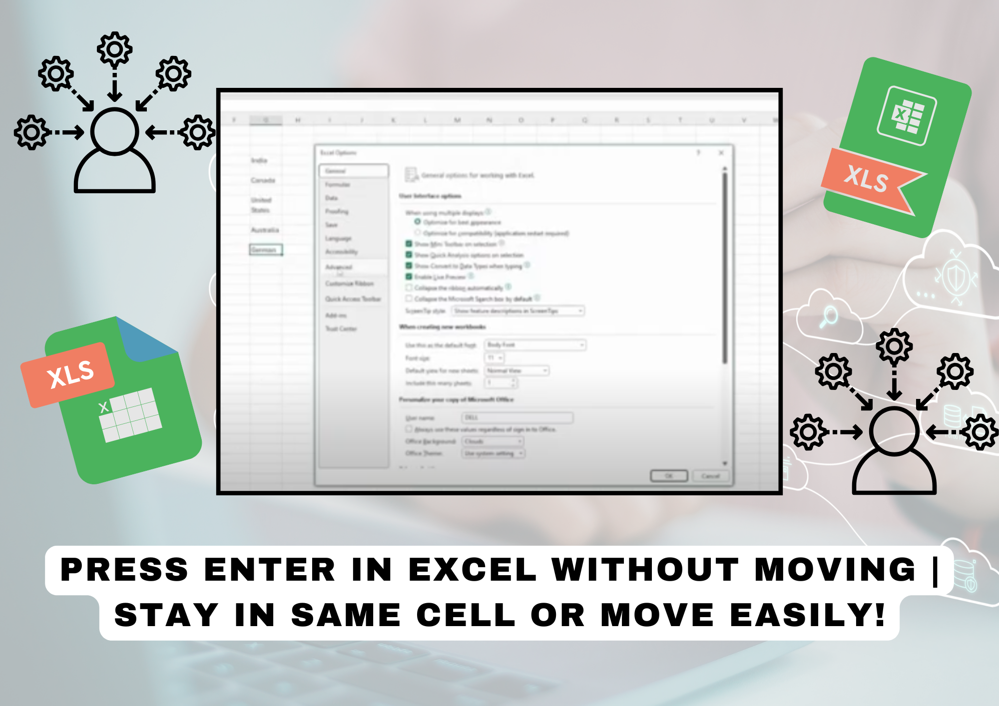 Press enter in Excel