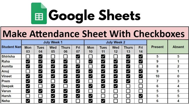 How to Add an Attendance Checkbox in Google Sheets
